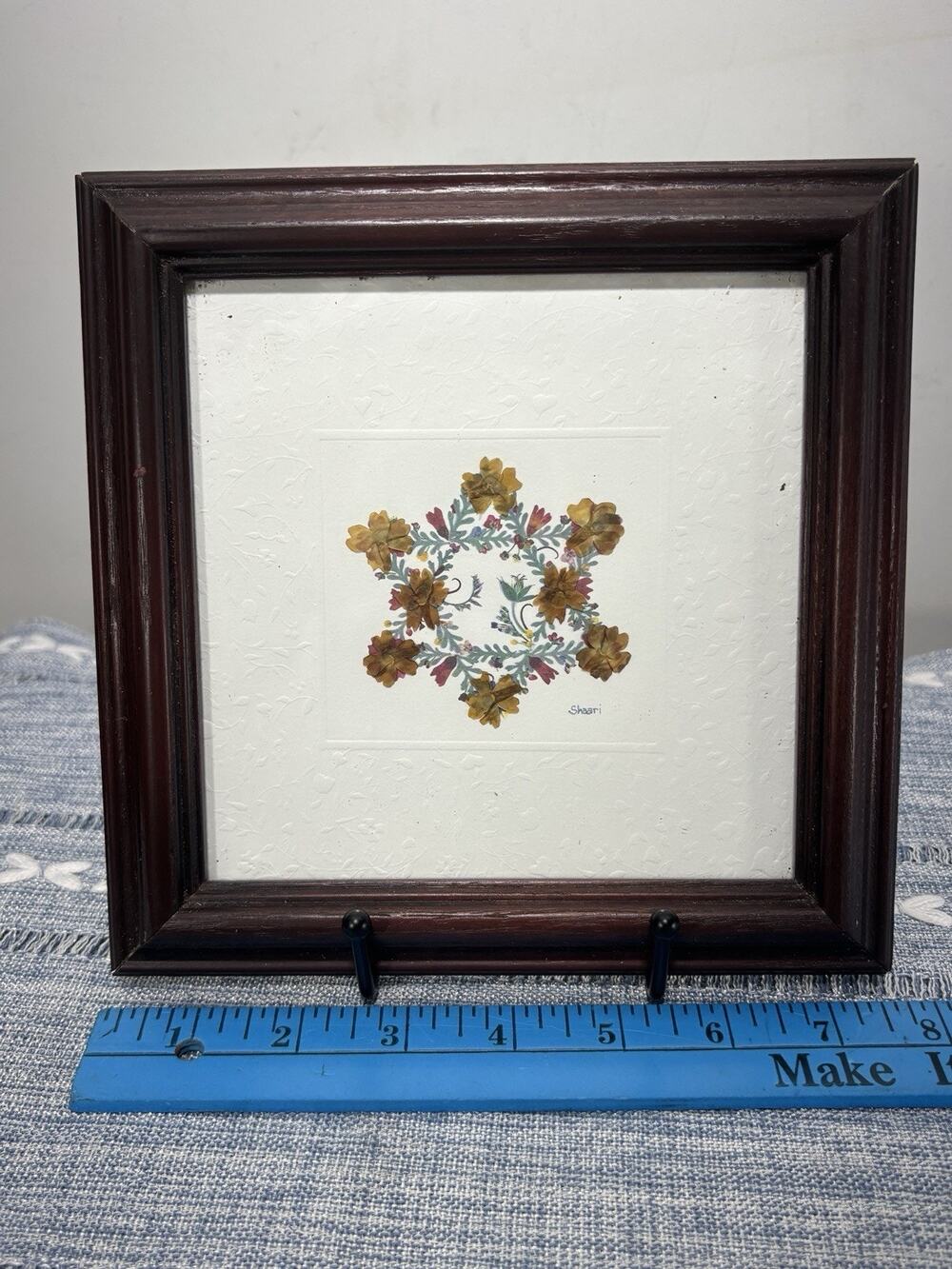Shaari Peddersen Pressed Flower Art Signed 2000 Utah Artist Framed Botanical